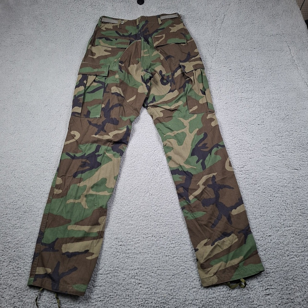 Military Issue Cargo Pants Men Small Long Green Woodland Camo BDU Ripstop